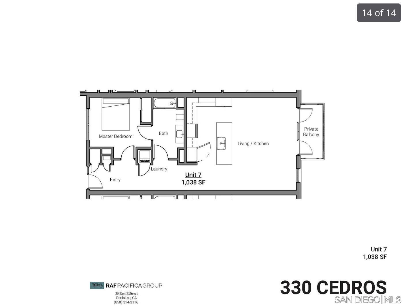 Detail Gallery Image 10 of 11 For 330  S Cedros Ave  Apt 7, Solana Beach,  CA 92075 - 1 Beds | 1 Baths