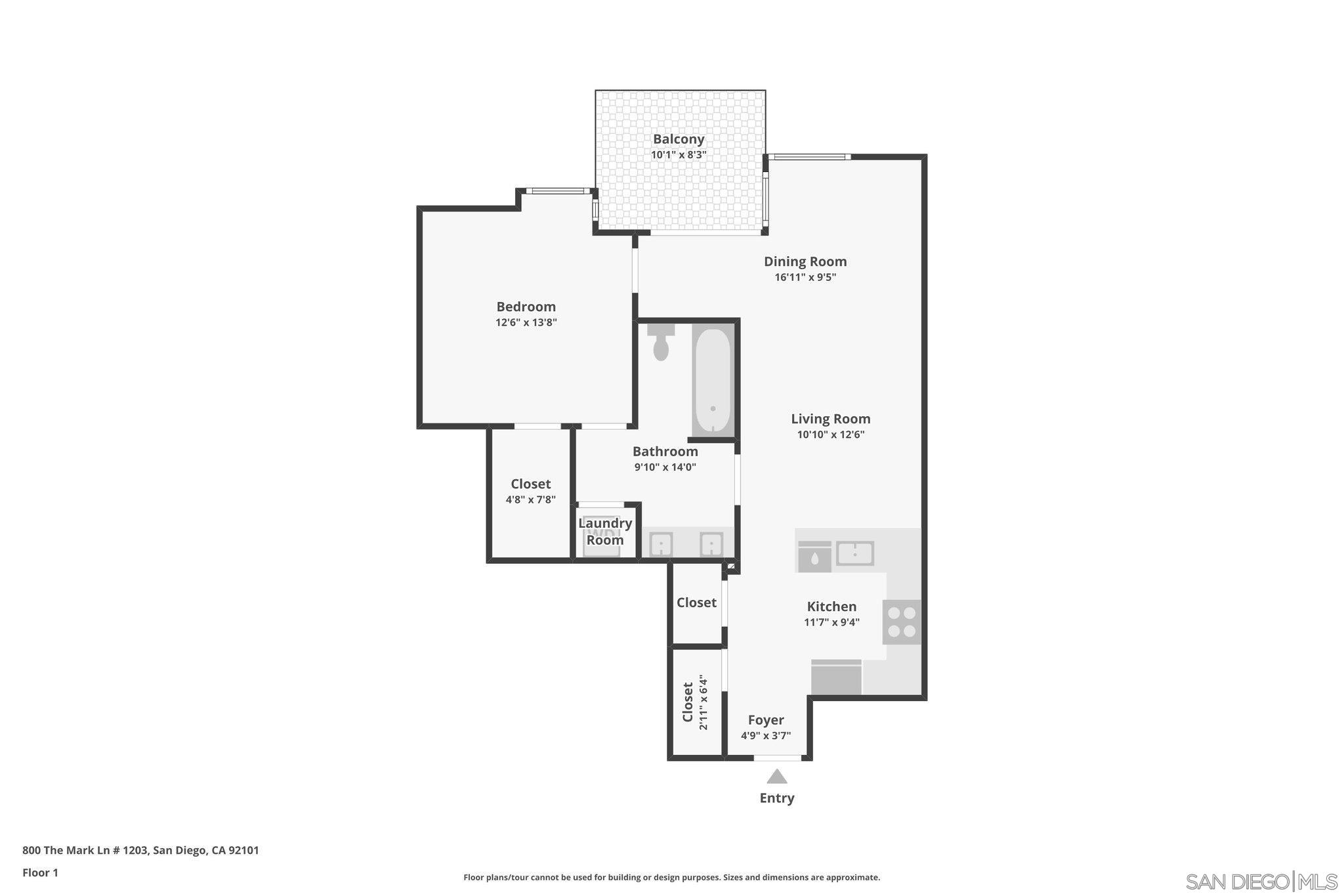Detail Gallery Image 35 of 50 For 800  the Mark Ln  #1203,  San Diego,  CA 92101 - 1 Beds | 1 Baths