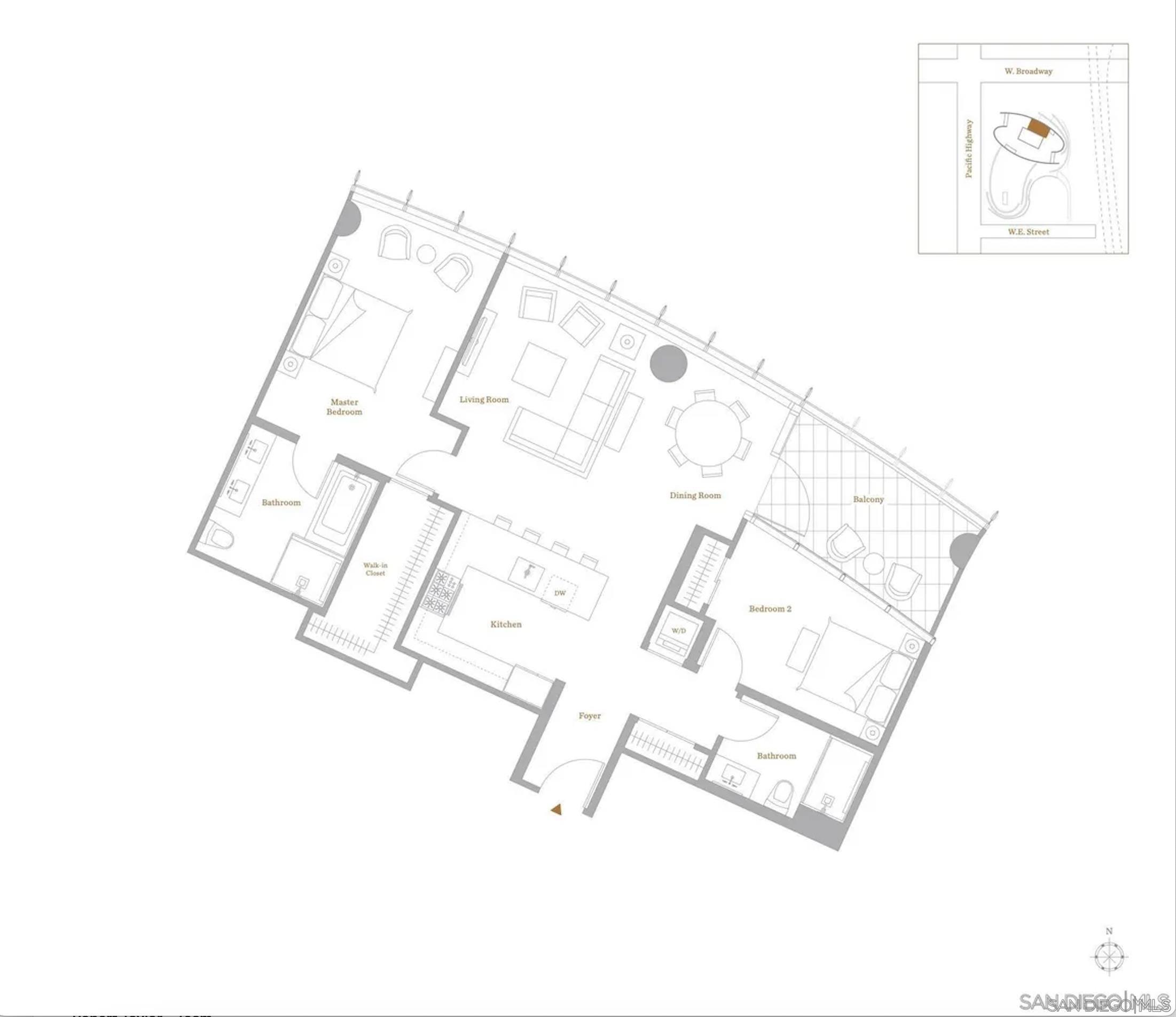 Detail Gallery Image 53 of 53 For 888 W E St  #505,  San Diego,  CA 92101 - 2 Beds | 2 Baths